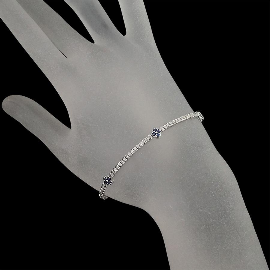 ダイヤモンド/1.00ct サファイヤ/0.50ct フラワーモチーフ