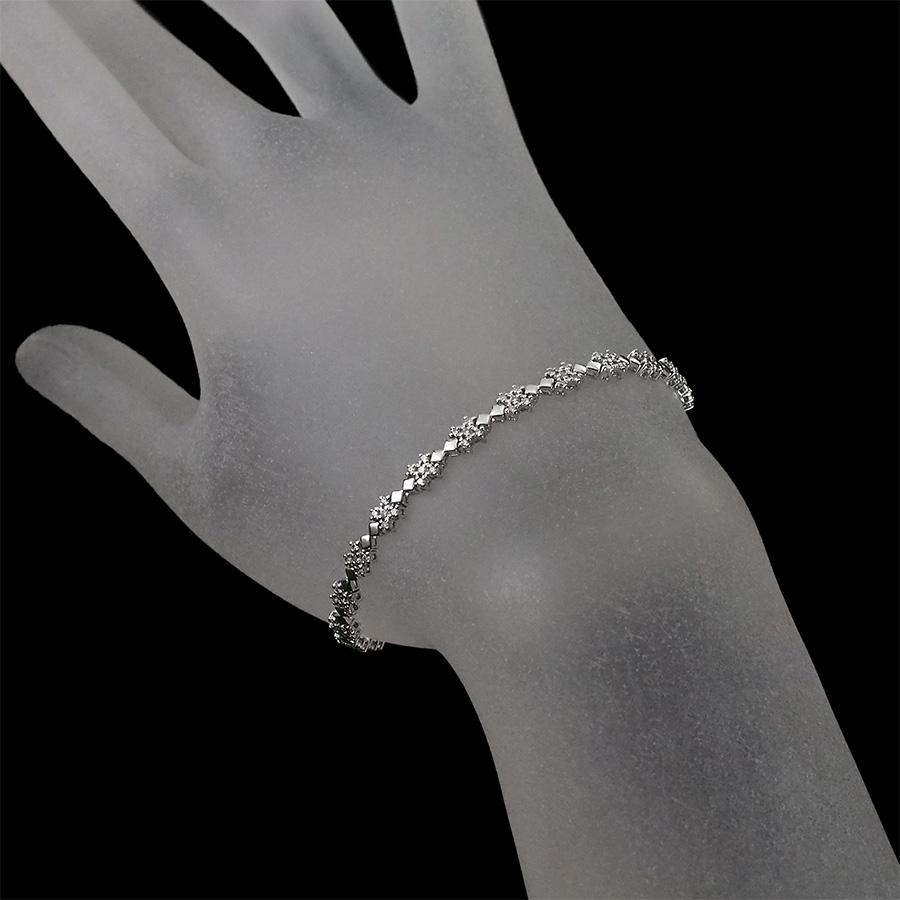 ダイヤモンド/1.00ct デザイン ブレスレット K18WG : インペリアル 