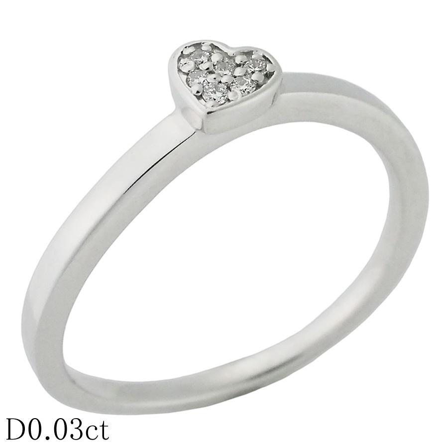 スタージュエリー ダイヤモンド/0.03ct ハート リング K18WG 12.5号