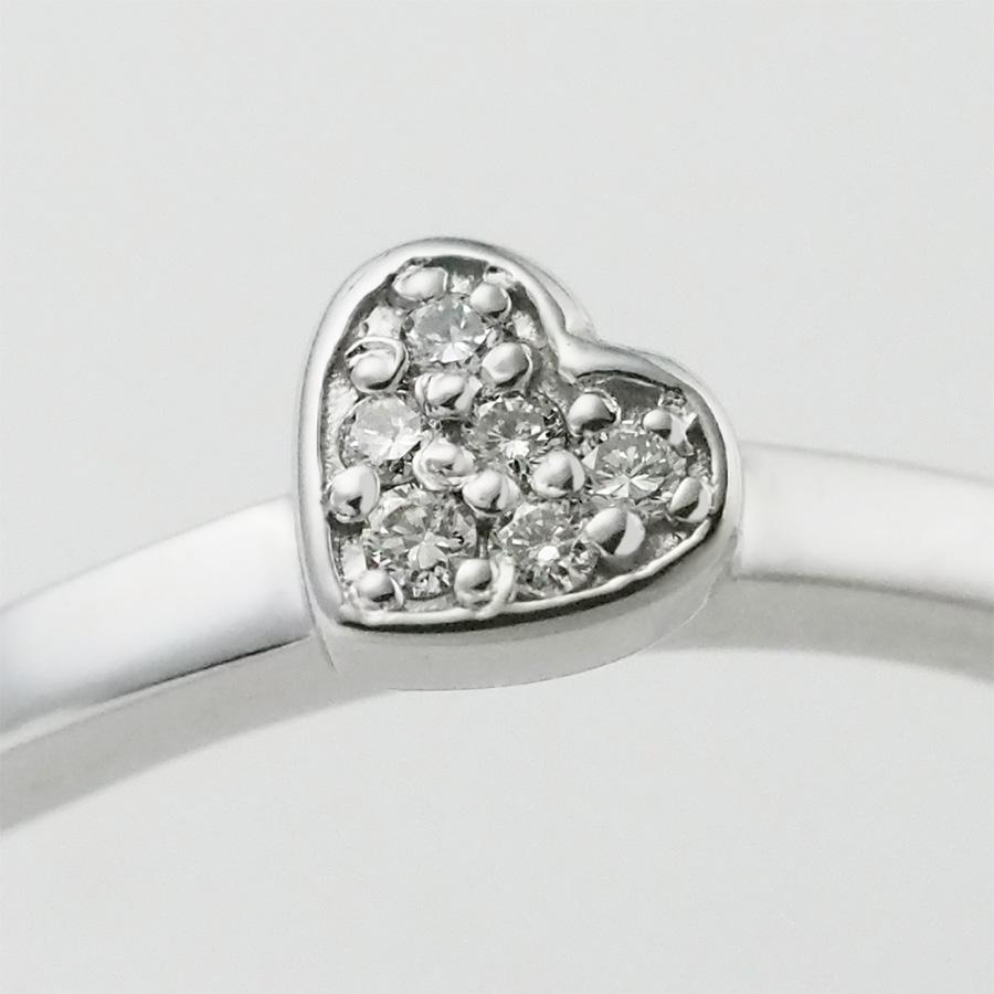 スタージュエリー ダイヤモンド/0.03ct ハート リング K18WG 12.5号