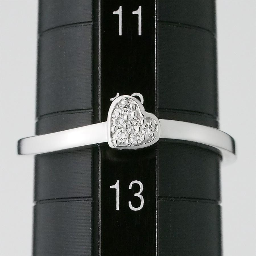 【週末SALE】K18WG 透明石ハートリング　11号　総重量約3g 超格安価格 【週末SALE】K18WG 透明石ハートリング 11号 総重量約3g
