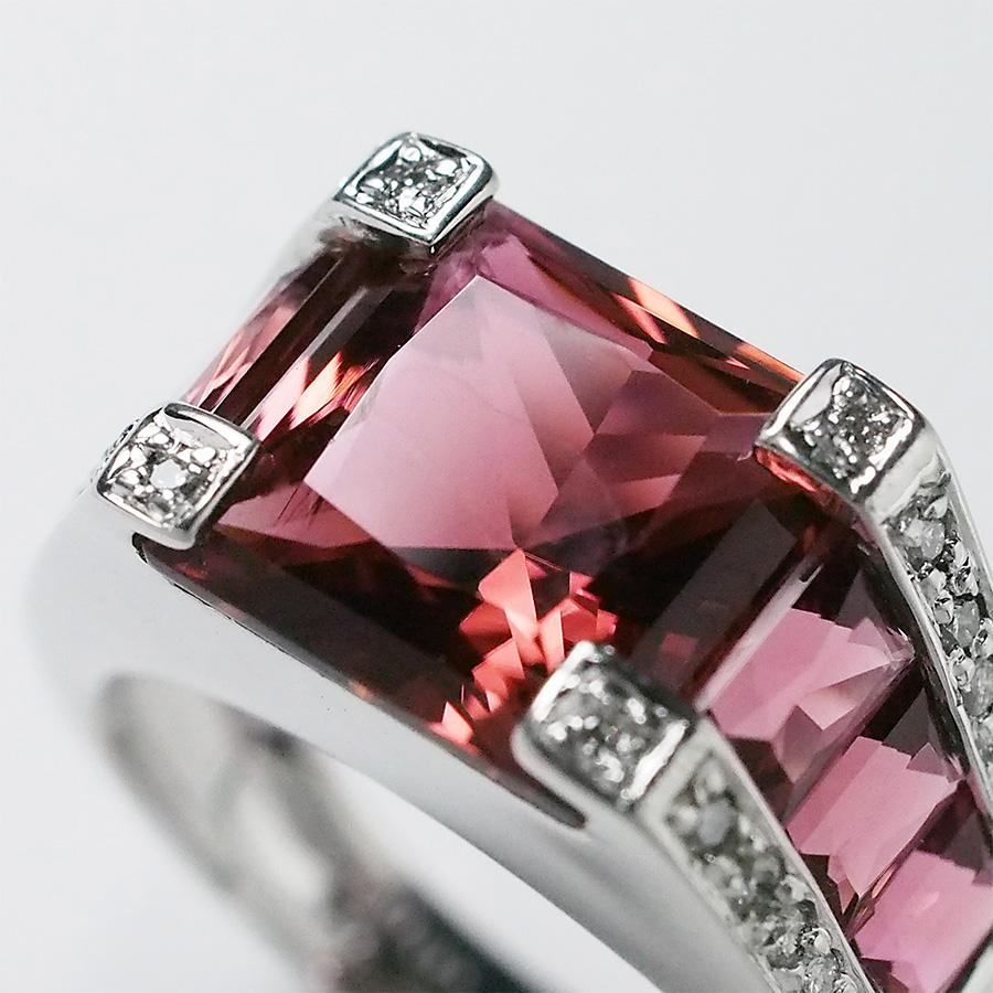 ポンテヴェキオ トルマリン/3.76ct ダイヤ/0.18ct リング K18WG 14.5号 ソーティング付_1