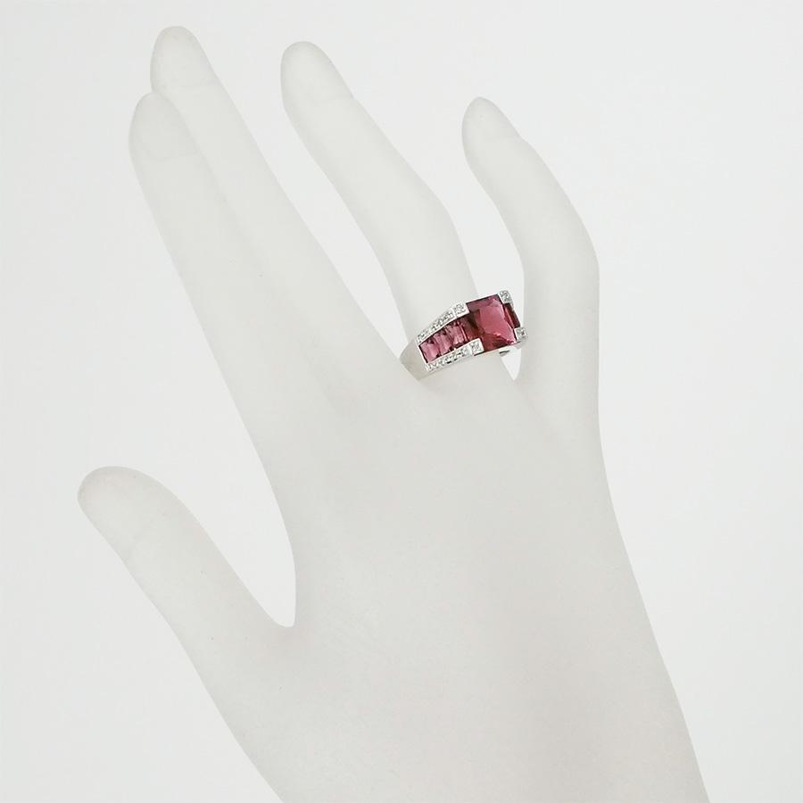 ポンテヴェキオ トルマリン/3.76ct ダイヤ/0.18ct リング K18WG 14.5号 ソーティング付_4