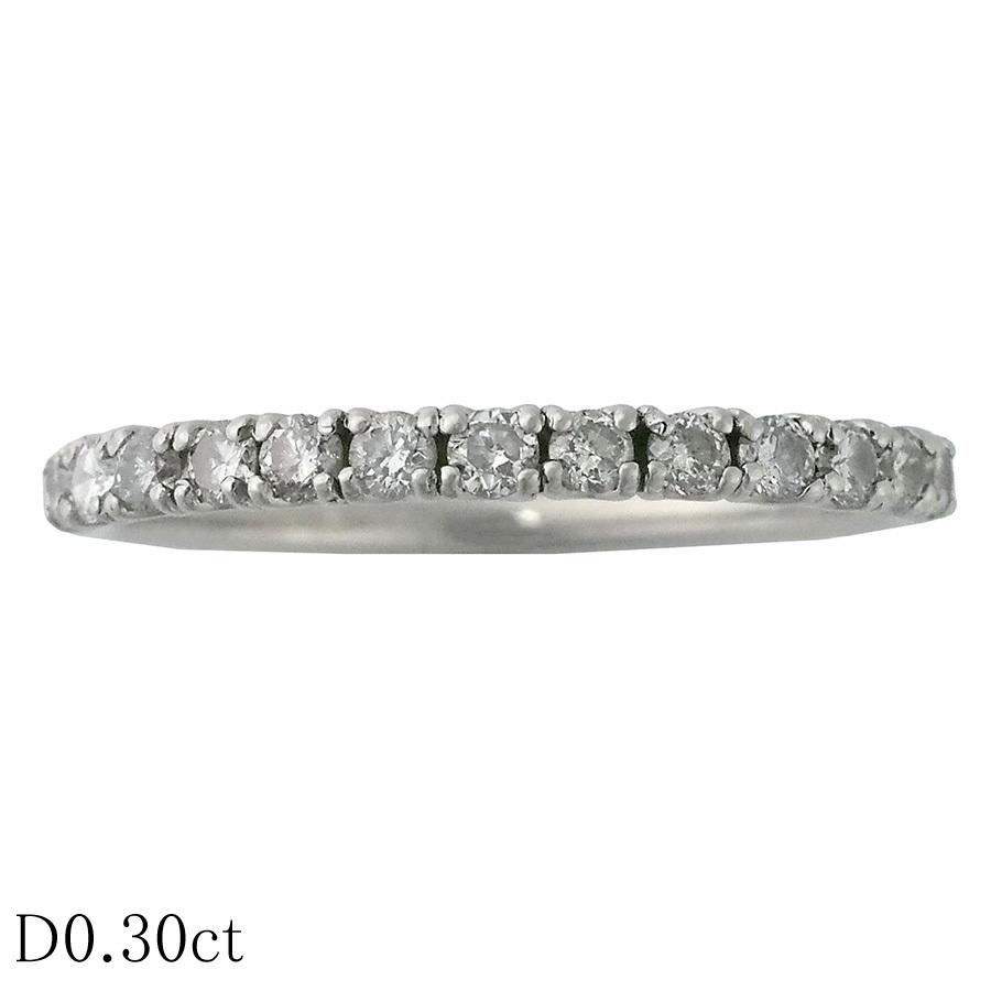 お安く出品!PT900 ダイヤ0.30ct ハーフエタニティリング ダイヤモンド/0.30ct ハーフエタニティ リング Pt900 10.5号