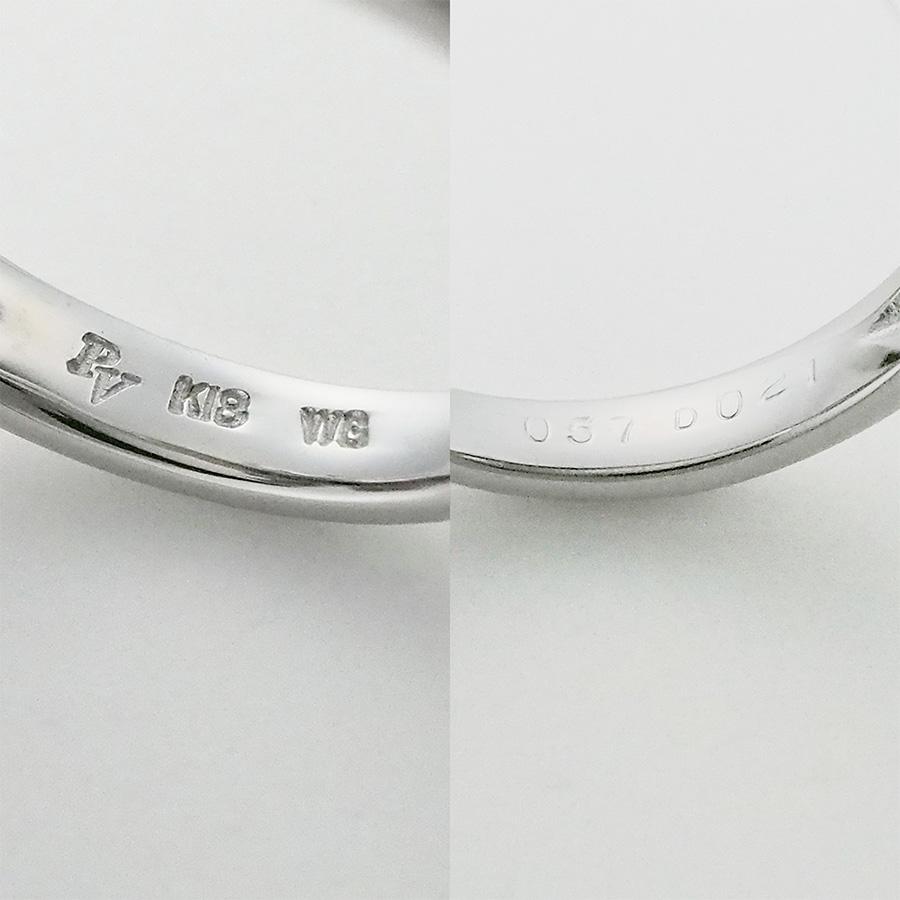 ポンテヴェキオ ブラックダイヤモンド/0.57ct ダイヤ/0.21ct リボンモチーフ リング K18WG 10号_2