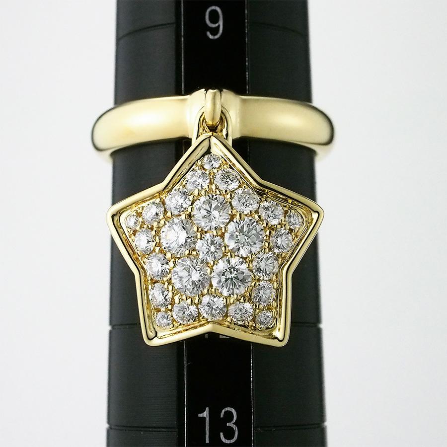 ギメル ダイヤモンド/0.885ct スター リング K18YG/Pt950 10号 