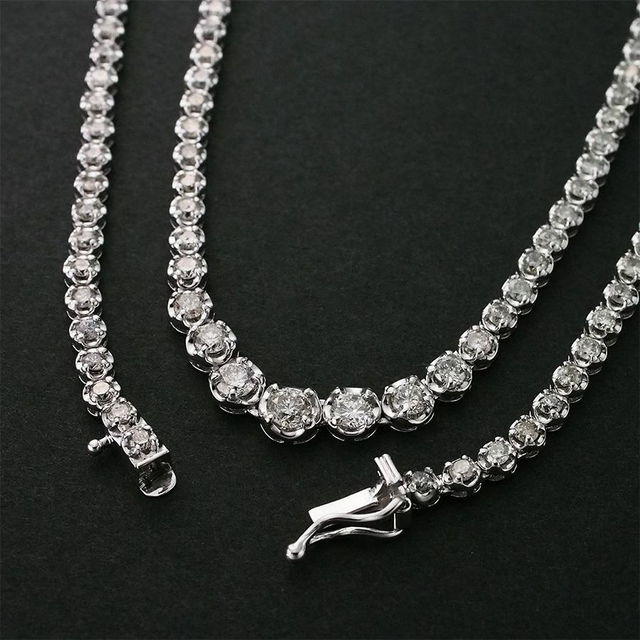 ダイヤモンド/5.00ct テニス ネックレス K18WG : インペリアル - 通販 