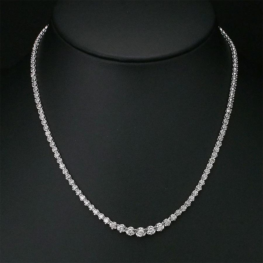 ダイヤモンド/5.00ct テニス ネックレス K18WG : インペリアル - 通販 