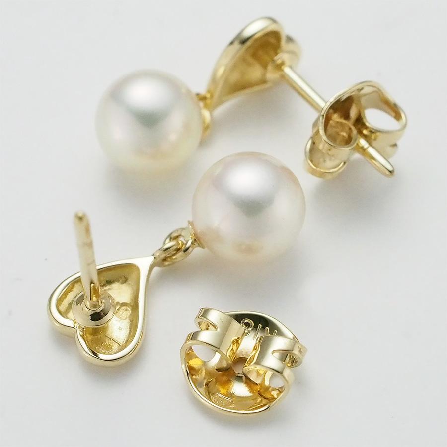 ミキモト パール/6.0mm ハートモチーフ ピアス K18YG : インペリアル