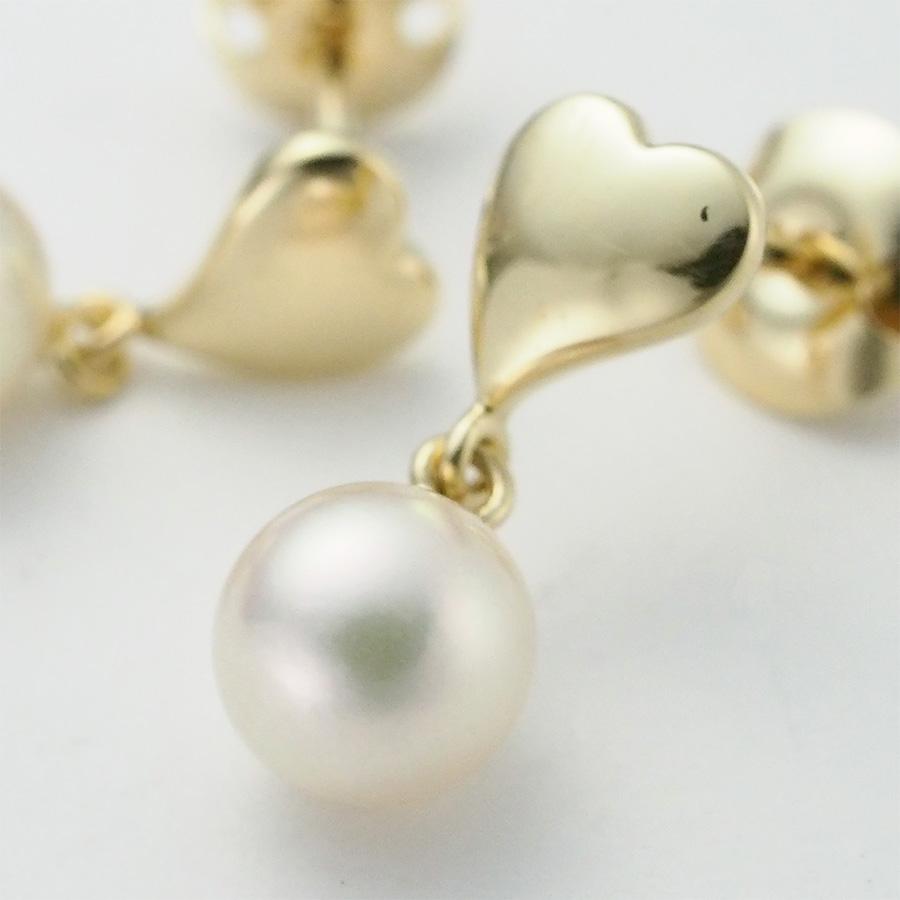 ミキモト パール/6.0mm ハートモチーフ ピアス K18YG : インペリアル