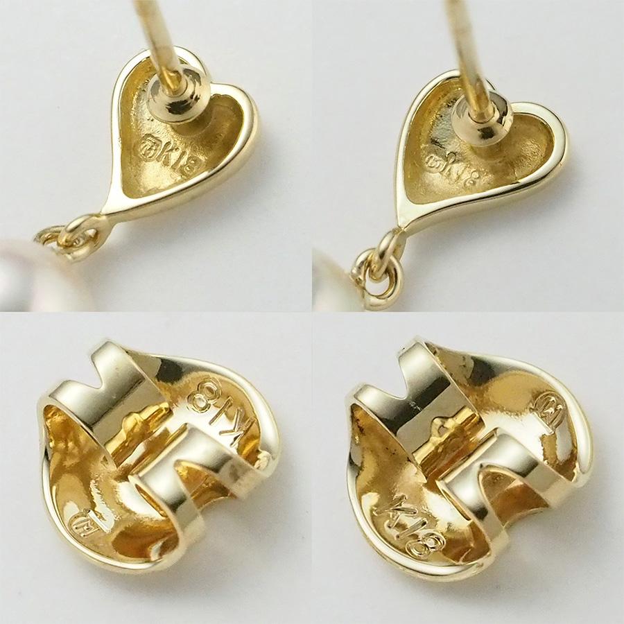 ミキモト パール/6.0mm ハートモチーフ ピアス K18YG : インペリアル