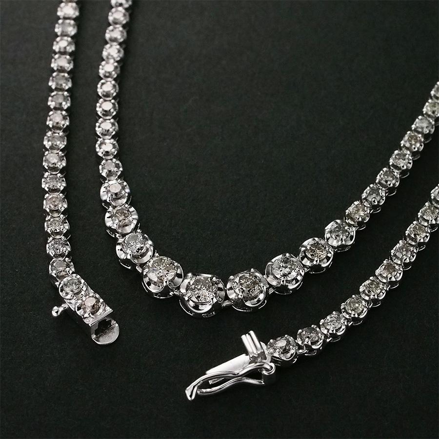 ダイヤモンド/5.00ct テニス ネックレス K18WG : インペリアル - 通販 