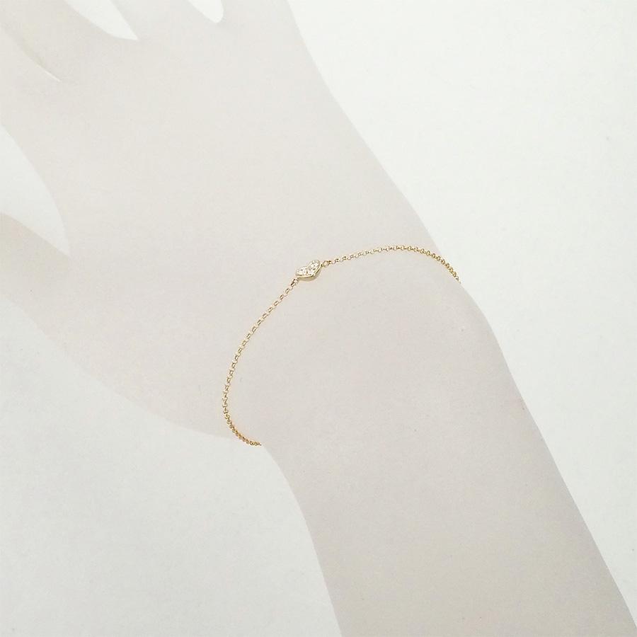 美品♡Ponte Vecchio♡K18 ダイヤモンド ハート ブレスレット ポンテヴェキオ ダイヤモンド/0.04ct ハートモチーフ ブレスレット
