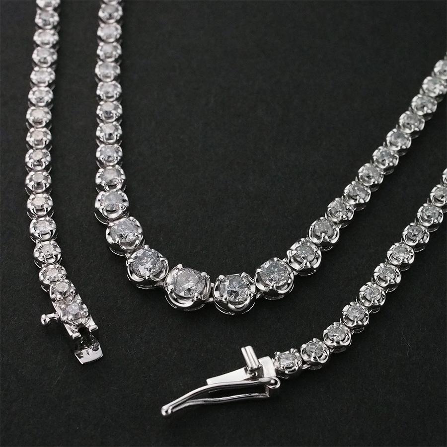 ダイヤモンド/5.00ct テニス ネックレス K18WG : インペリアル - 通販 