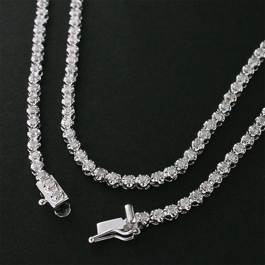 ダイヤモンド/2.00ct テニス ネックレス K18WG : インペリアル - 通販 