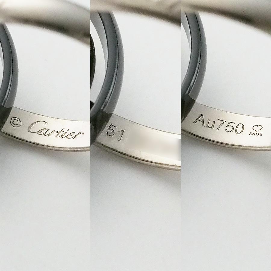 カルティエ トリニティ リング B4095600 K18WG /ブラックセラミック