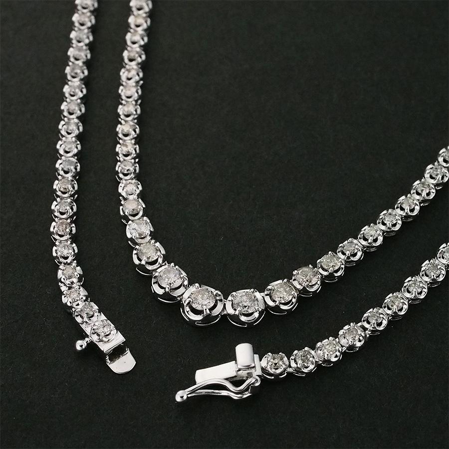 ダイヤモンド/3.00ct テニス ネックレス K18WG : インペリアル - 通販