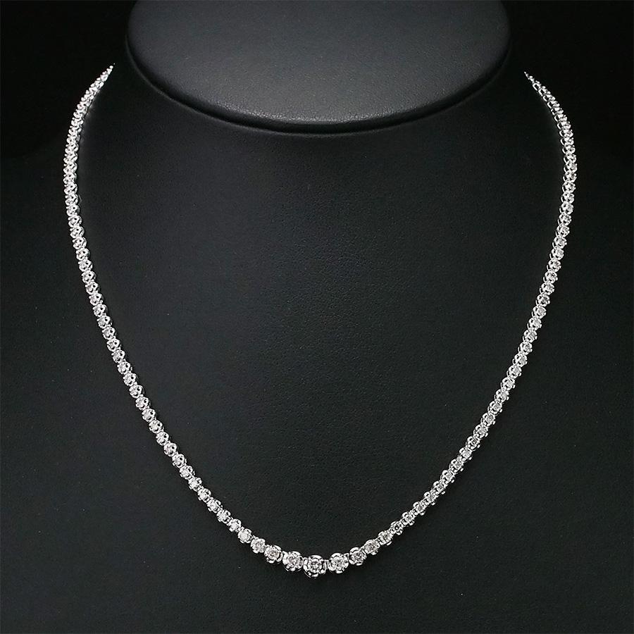 ダイヤモンド/3.00ct テニス ネックレス K18WG : インペリアル - 通販