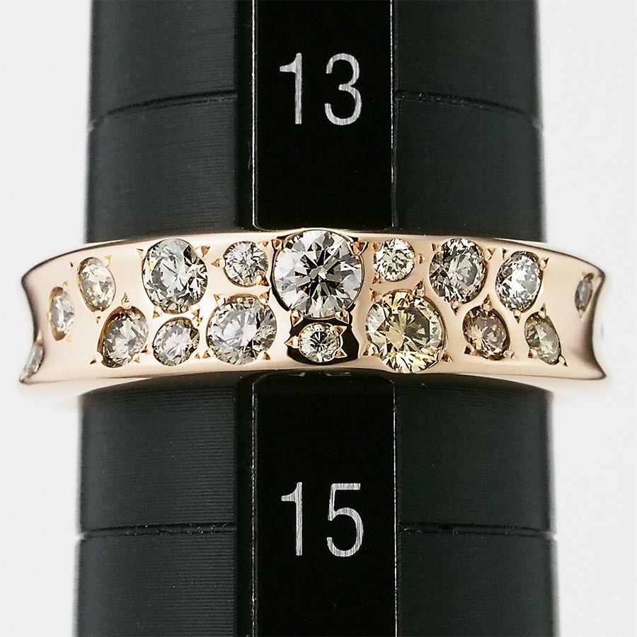 カシケイ K18PG ダイヤ リング カシケイ ブラウンダイヤモンド /0.60ct メランジェ リング K18PG 14号