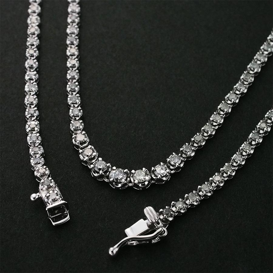 K18WG 3ct テニスネックレス【情報・写真追加編集中、暫くお待ちください】 ダイヤモンド/3.00ct テニス ネックレス K18WG : インペリアル - 通販