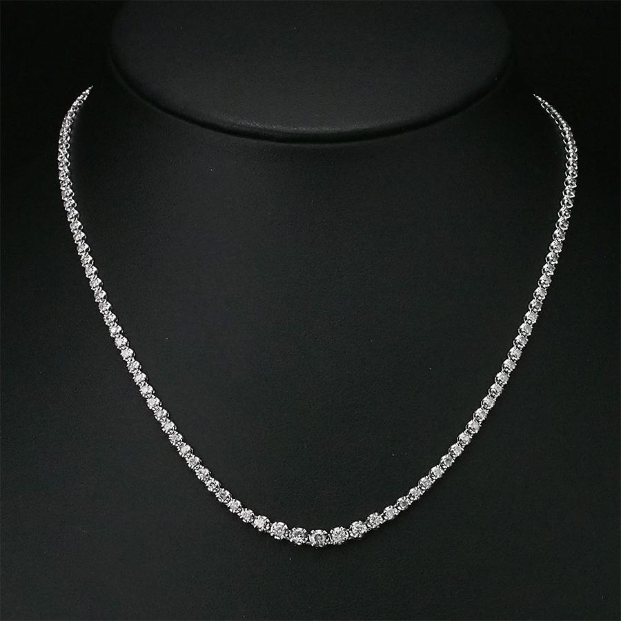 ダイヤモンド/3.00ct テニス ネックレス K18WG : インペリアル - 通販