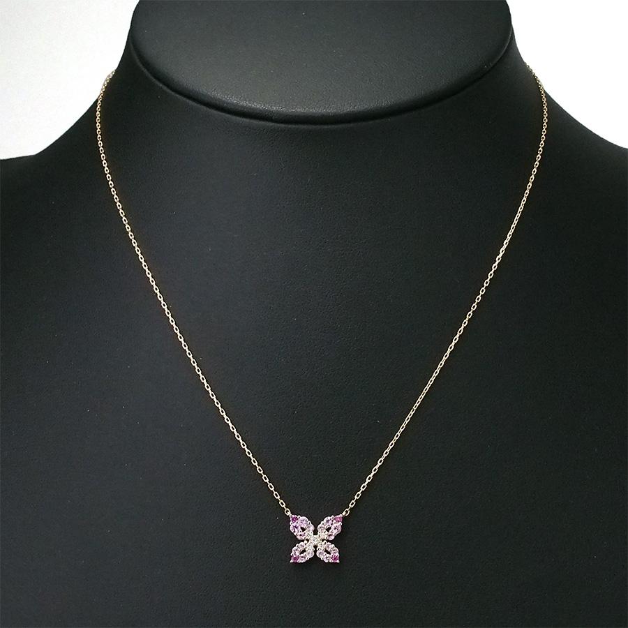 ヴァンドーム青山 ダイヤモンド バタフライモチーフ ネックレス K18PG