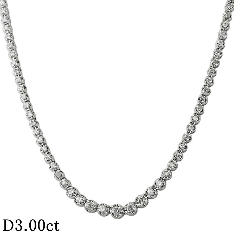 ダイヤモンド/3.00ct テニス ネックレス Pt850 : インペリアル - 通販