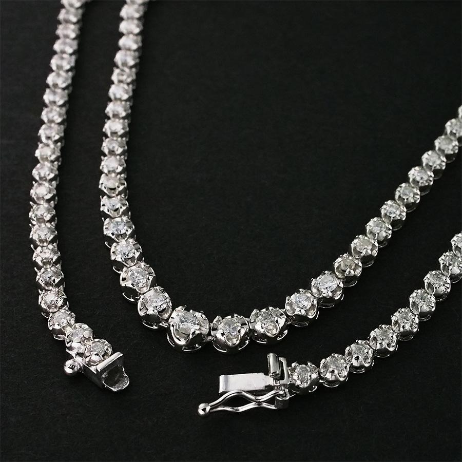 鑑別書付⭐︎Pt850 ダイヤ テニスネックレス 3ct ダイヤモンド/3.00ct テニス ネックレス Pt850 : インペリアル - 通販