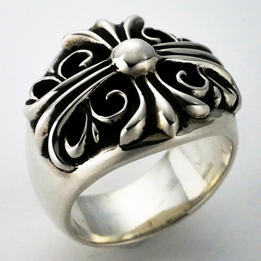 Chrome Hearts 925シルバーリング 1992年製 RARE 1992 CHROME HEARTS STERLING SILVER ORNATE CROSS RING SZ 4.75