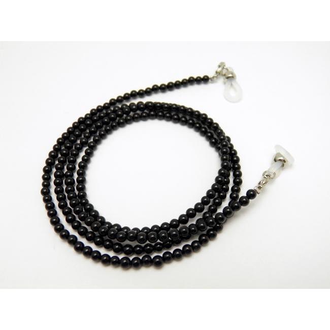 数量は多 天然石 メガネチェーン オニキス 3mm玉メガネチェーン 眼鏡チェーン グラスコード パワーストーン プチギフト 転勤 退職 お礼 母の日 ギフト