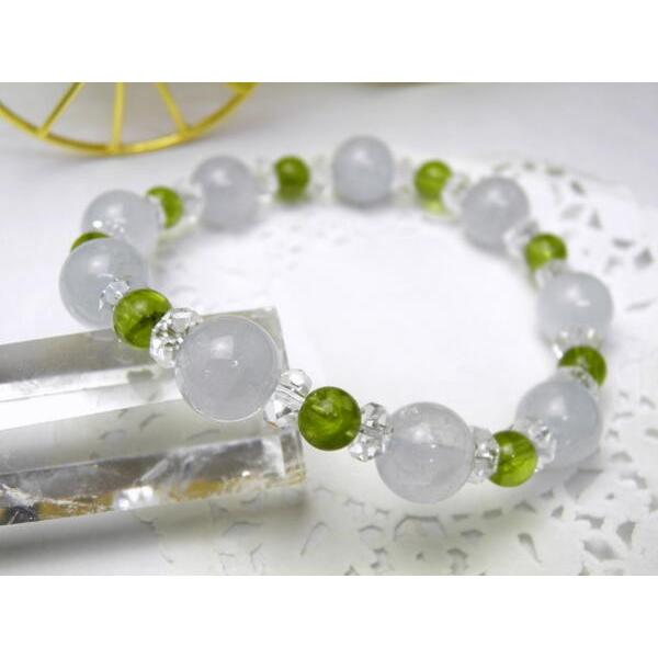 Premium_9´sブレスレット アクアマリンAA ペリドット ブレスレット