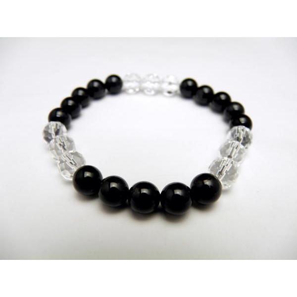 8mmシンプル3x3ブレスレット モリオン/黒水晶 AB0003シリーズ 風水