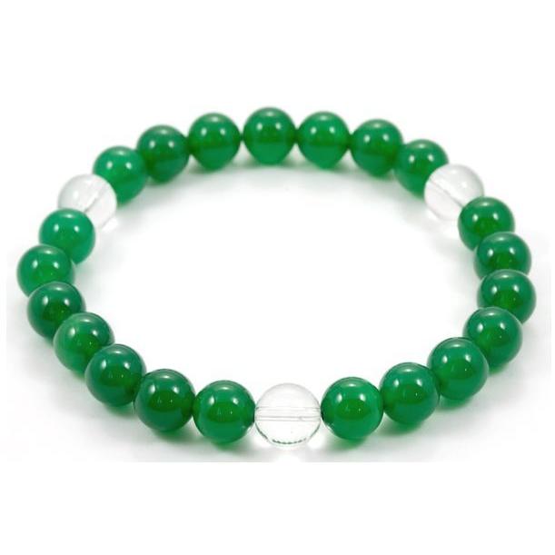 8mm_Simple_3´sブレスレット グリーンメノウ 天然石 パワーストーン