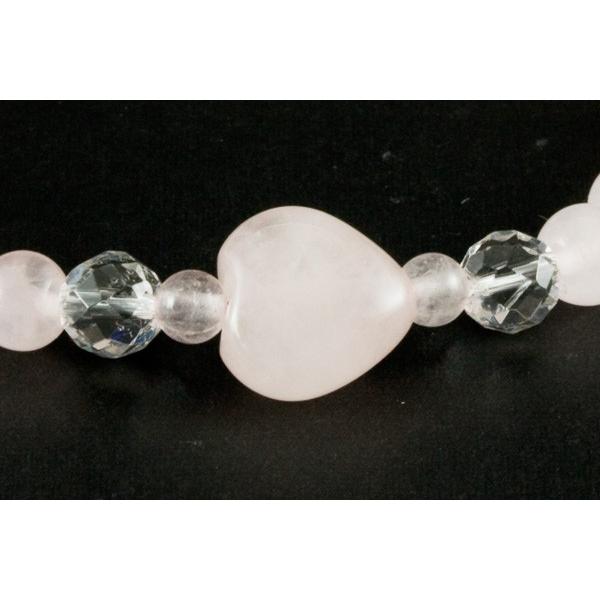 ブレスレット 新ハート ローズクォーツ 天然石 パワーストーン