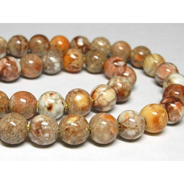 インペリアルジャスパー 染め マーブル ラウンド 一連 天然石