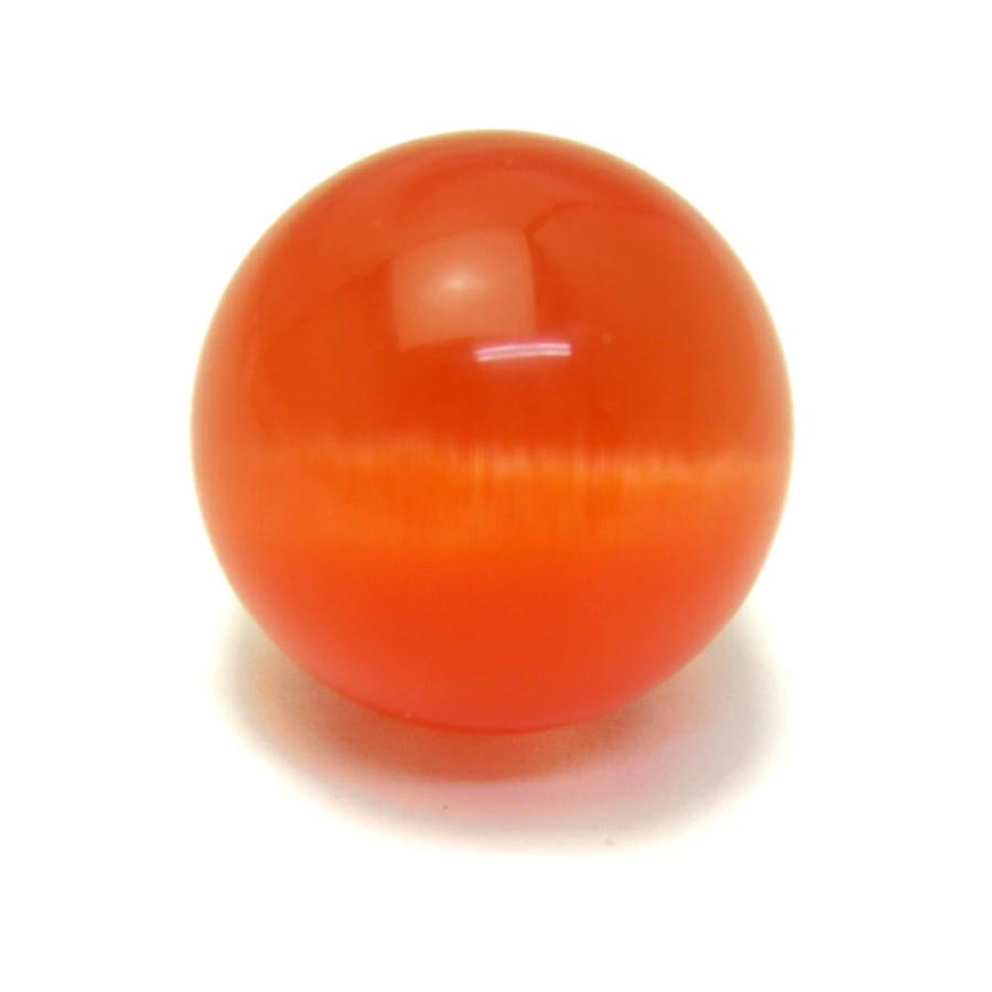 人工キャッツアイ 丸玉 20mm オレンジ 穴なし スフィア パワーストーン