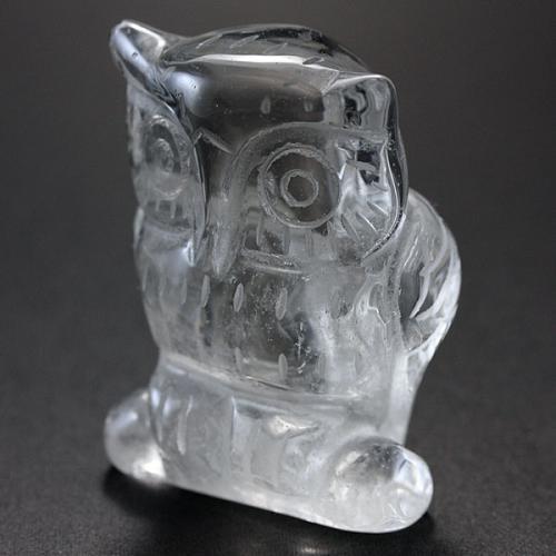 ふくろう 梟 フクロウ 天然水晶 置物 40mm 天然石 パワーストーン