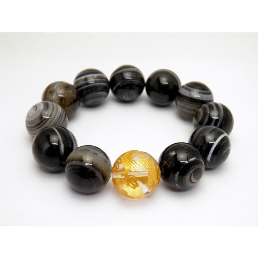 20mm 水晶 金彫り 五爪龍 天眼石 大玉ブレスレット 数珠 ブレスレット