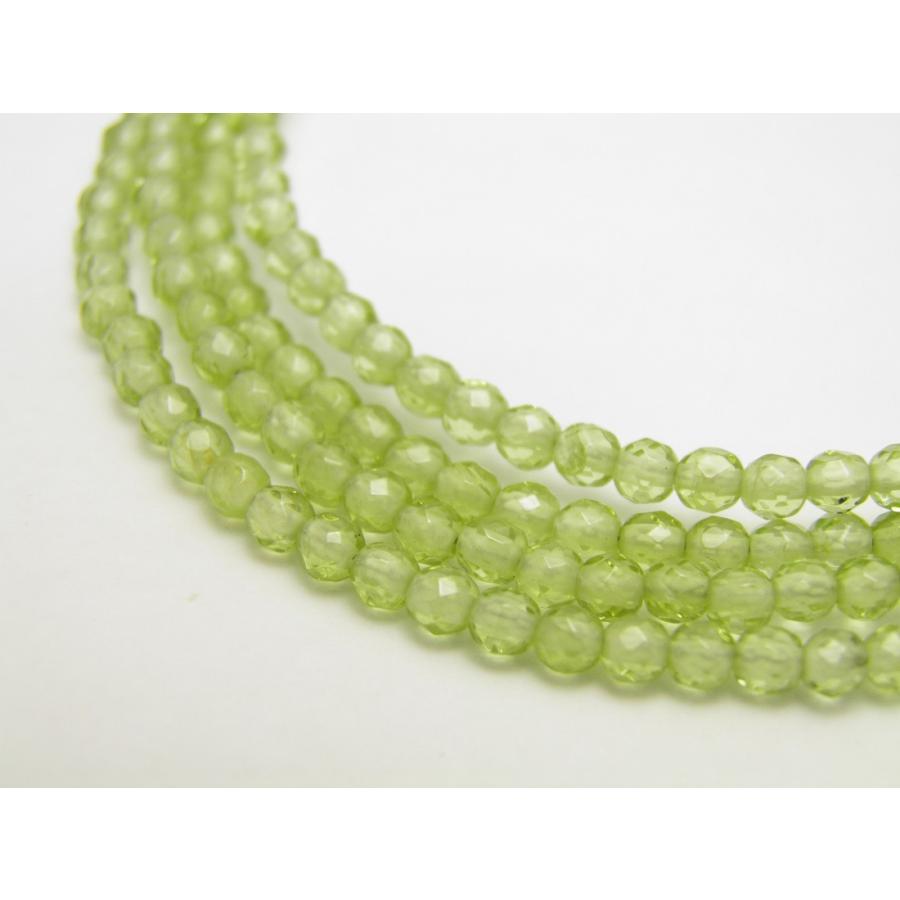 天然石 メガネチェーン ペリドット 32面カット 3mm 金 パワーストーン