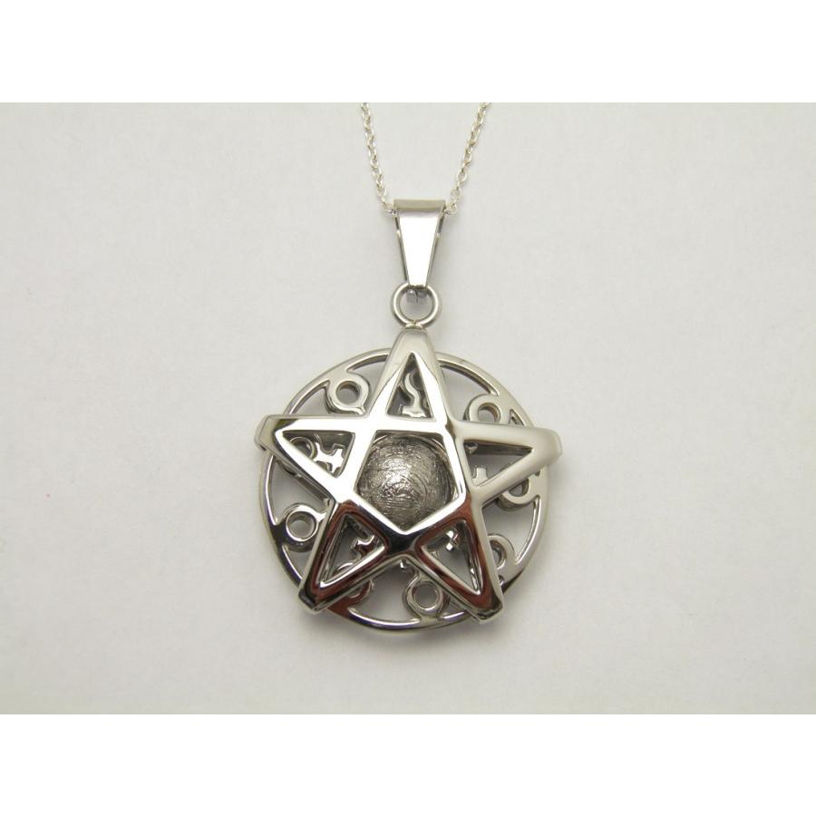 高品質 ペンダントトップ ギベオン 五芒星タイプ 約29mm SV925