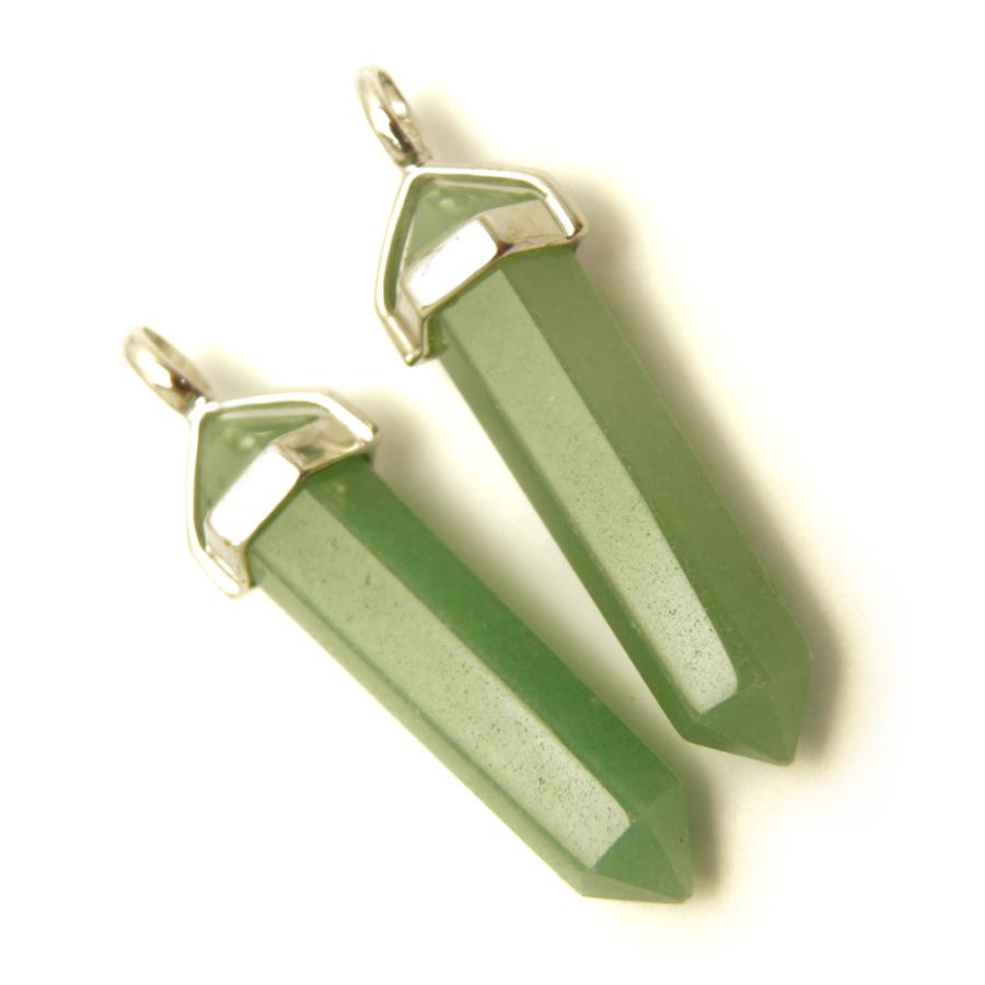 シルバーダブルポイント ペンダントトップ 大 アベンチュリン 1個売り