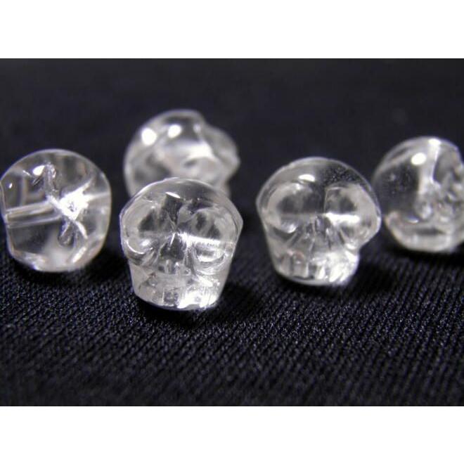 髑髏 ドクロ スカル水晶12×12mm 一粒売りビーズ 天然石 パワーストーン 