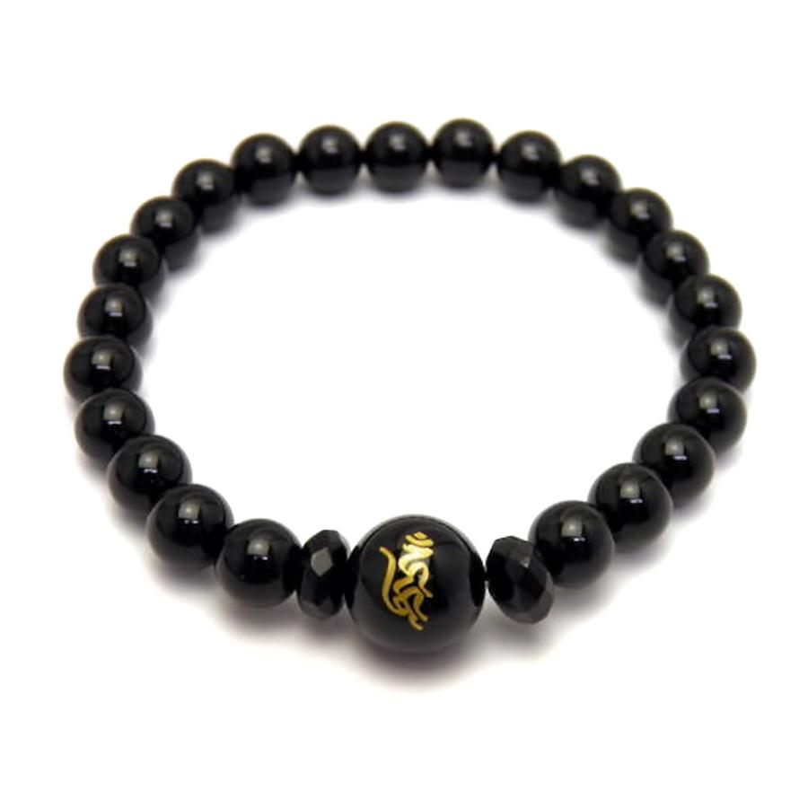 ☆限定値下げ中☆愛光堂☆ブレスレット☆大玉☆ 愛染明王 あいぜんみょうおう オニキス梵字玉 12mm ブレスレット