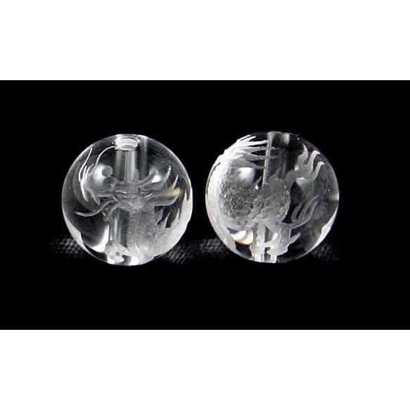 麒麟 きりん 水晶素彫り 8mm 穴あり一粒売りビーズ 天然石