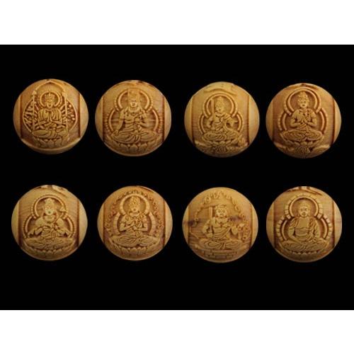 梵天本体のみ　柘植 極上 柘植玉 八大仏 ご本尊・梵字玉 バラ売り 横穴 12mm 手作りに