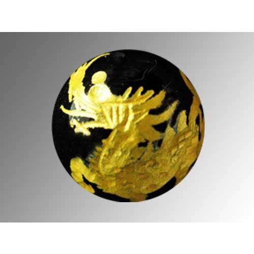 麒麟 きりん オニキス 金彫り 12mm 穴あり一粒売りビーズ 天然石