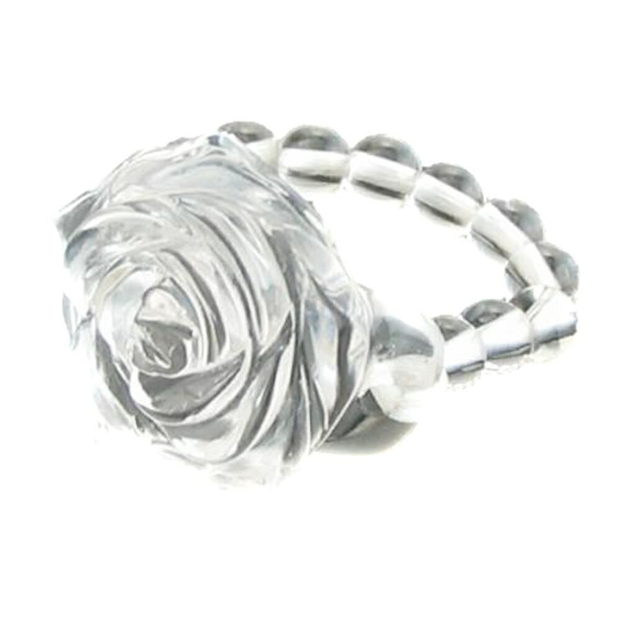 天然石 薔薇 水晶 リング 指輪 パワーストーン バラ売り フラワー