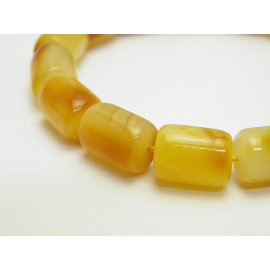 アンバー 7x10mm なつめブレスレット 天然琥珀バルト海産