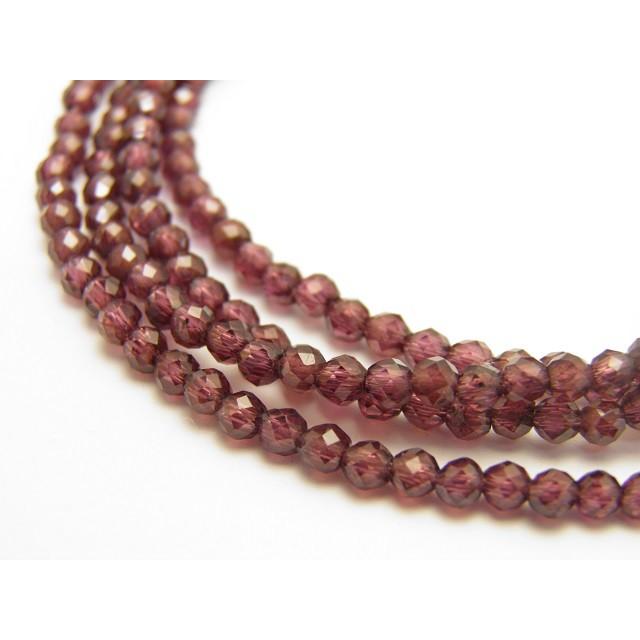 ロードライトガーネット 32面カット 3mm メガネチェーン 置き忘れ防止