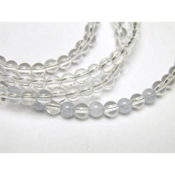 アクアマリン 2A 水晶 3A 4mm玉 メガネチェーン・パワーストーンの